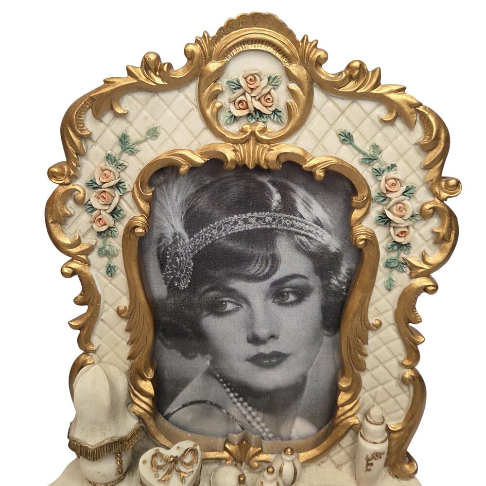Vintage Vanity Picture Frame with Mini Lamp & Perfume – 3x5 - Picture 7 of 10